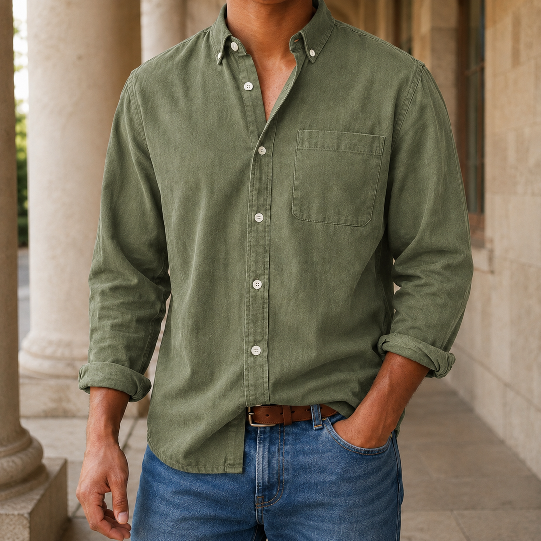 Evander Relaxed Shirt - Green