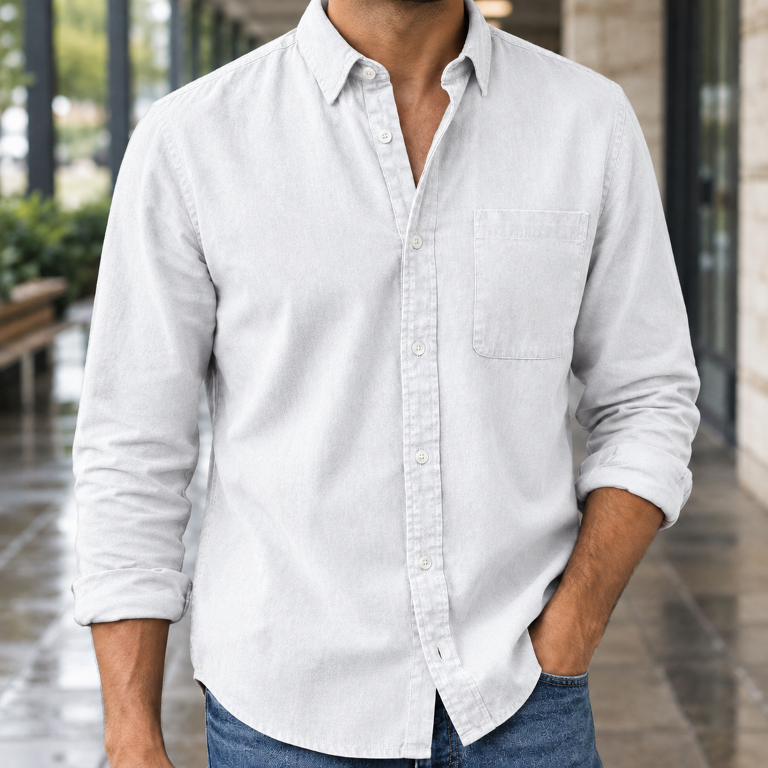 Ramsey-Ellis Chest Pocket Shirt - White
