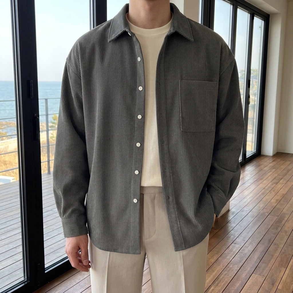 Valencia Corduroy Shirt - Dark Gray