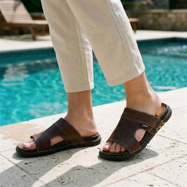 Riverton Leather Slides