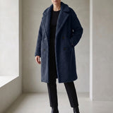 Alessia Teddy Coat - Navy Blue
