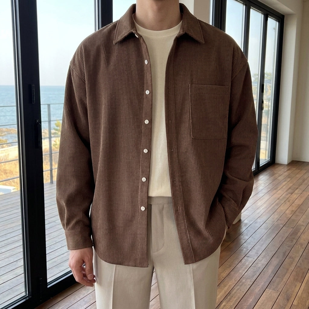 Valencia Corduroy Shirt - Coffee Brown