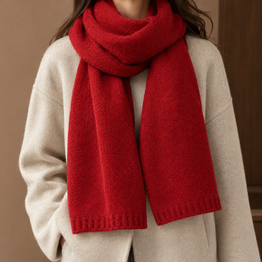 Blackwood Cashmere Scarf - A-red