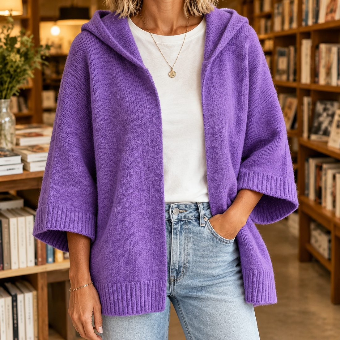 Saskia-Faye Hooded Sweater - Purple