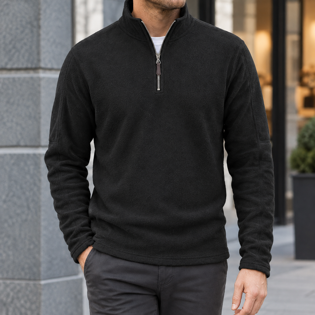 Rafferty-James Quarter Zip Pullover - Black