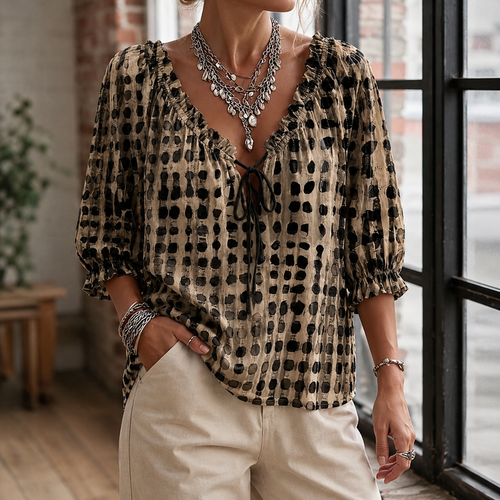 Noelle-Faye Tie Neck Blouse