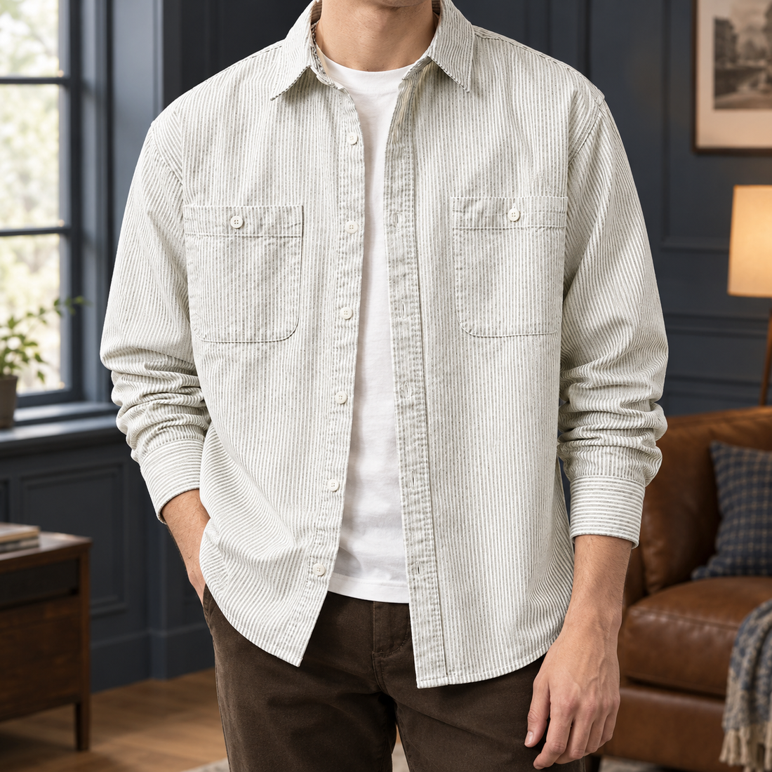 Alex-Hayes Striped Shirt - Off White
