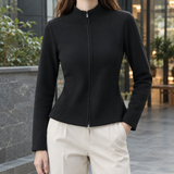 Cassidy-Sage Stand Collar Jacket - Obsidian Black