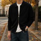 Lancelot-Grey Textured Jacket - Black