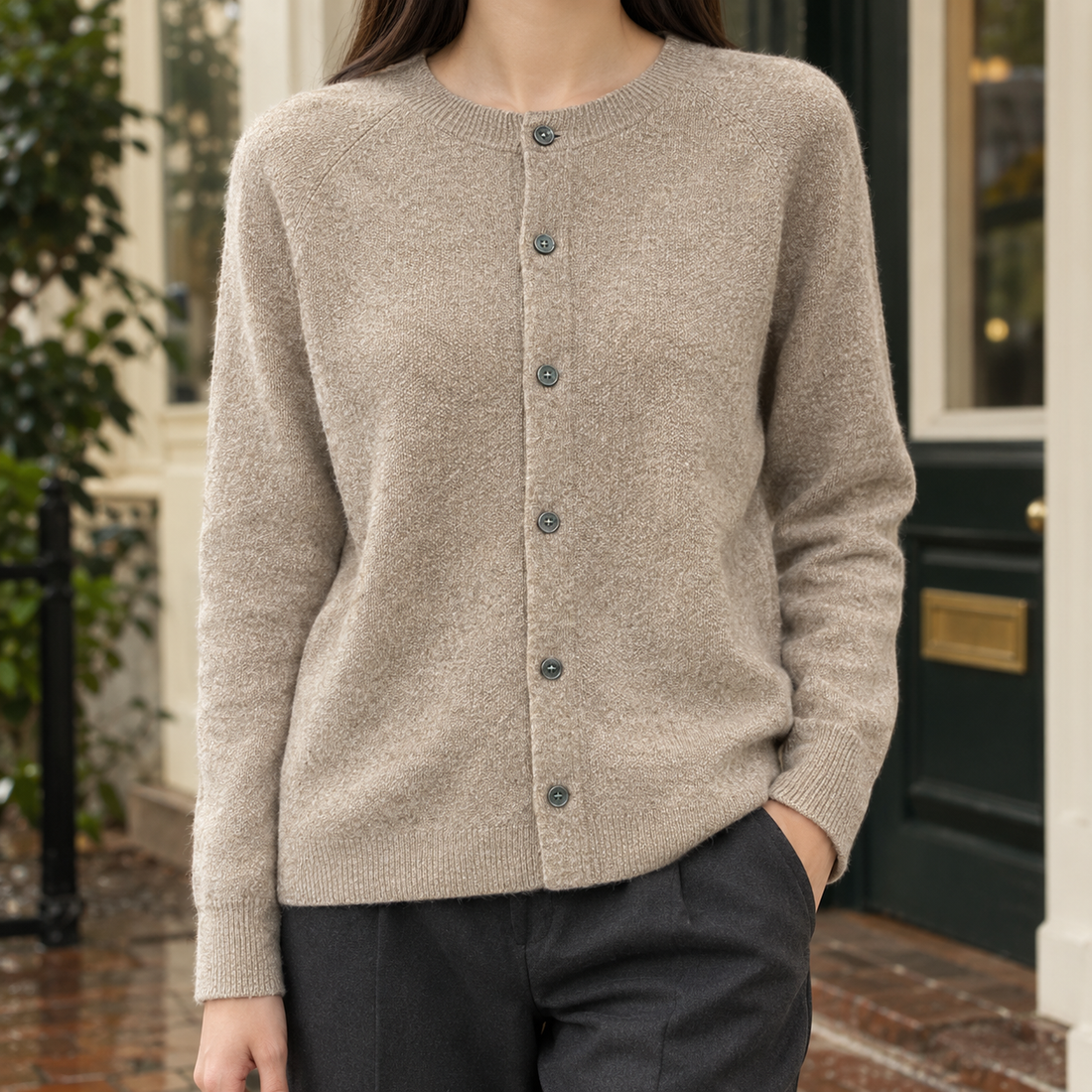 Astrid-Kate Cashmere Cardigan - Taupe