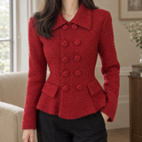 Wendy-Elise Wool Cardigan - Red