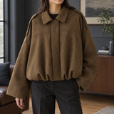 Salome Cashmere Bomber Jacket - Brown