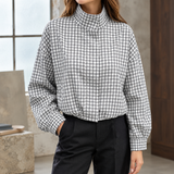 Victoria-Rose Plaid Overshirt - Black