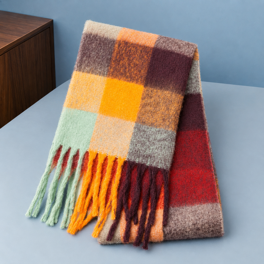 Lockwood Plaid Cashmere Scarf - Autumn Multi