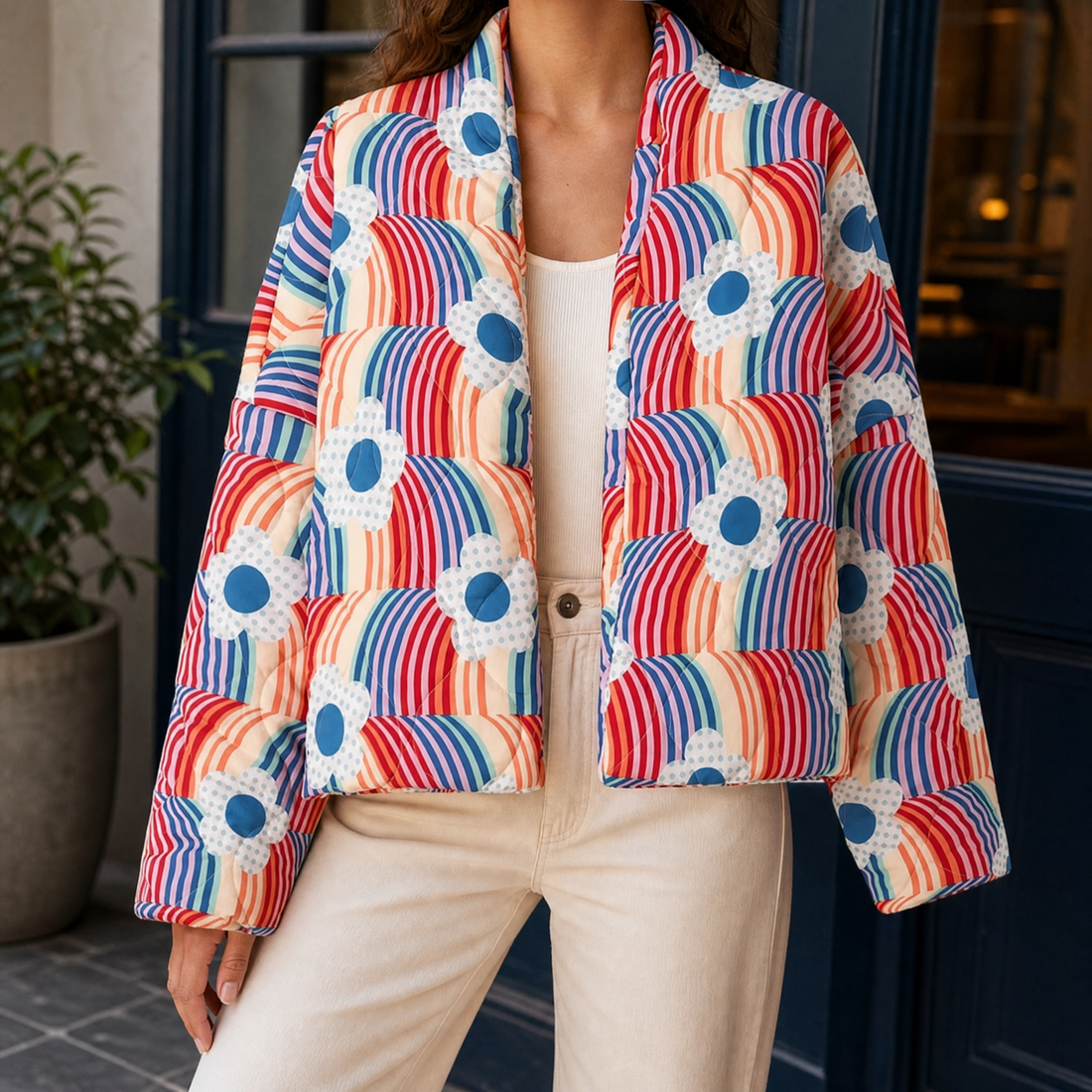Vera-Rae Quilted Jacket - Rainbow