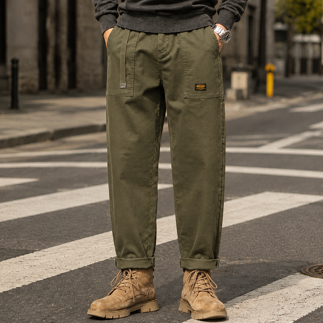 Fabian Relaxed Pants - Army Green