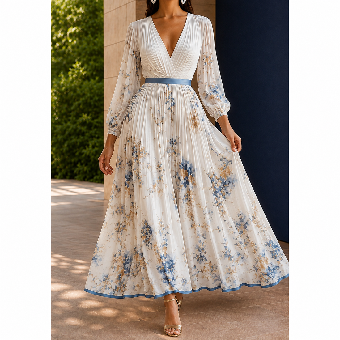 Helena Floral Maxi Dress - Ivory Floral