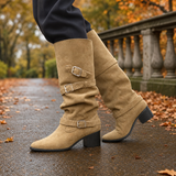 Rizzi-Garda Buckle Knee Boots - Khaki