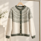 Natalie Fair Isle Cardigan - Green