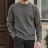 Silvain Elbow Patch Sweater - Gray