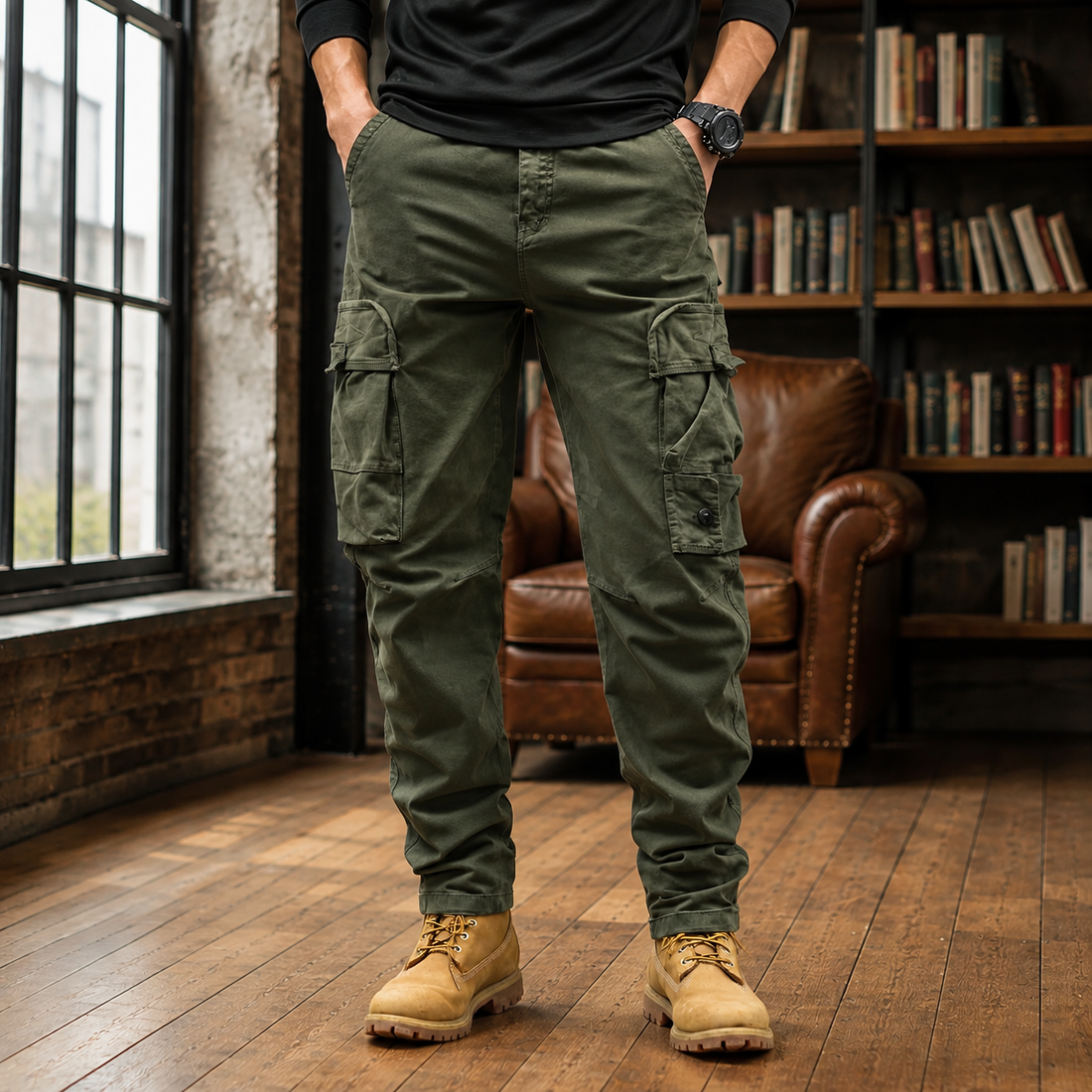 Milo Relaxed Cargo Pants - Varen Green