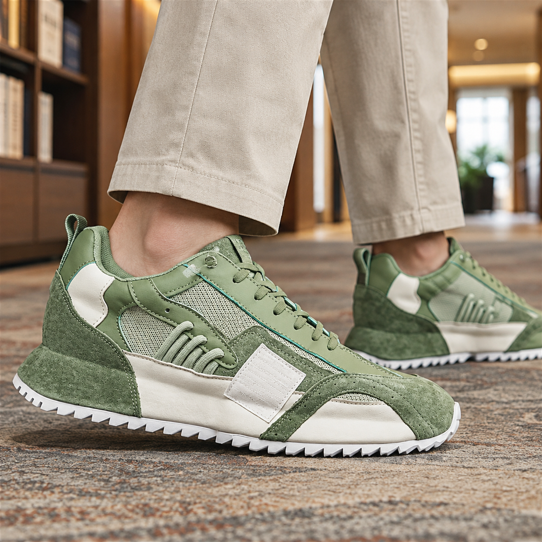 Cordoni Panelled Sneakers - Green