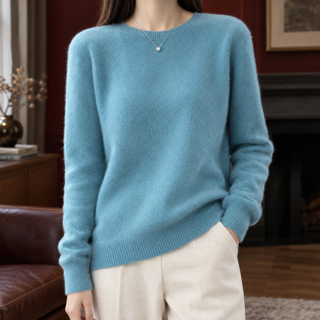 Mackenzie-Hope Wool Sweater - Light Blue