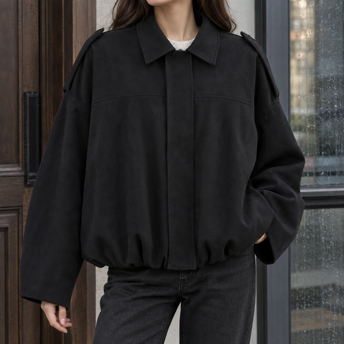 Morgan Suede Jacket - Black