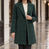 Florentine Windowpane Coat - Dark Green