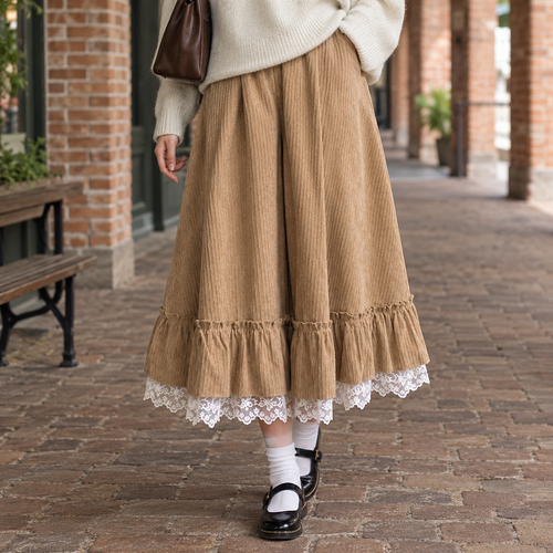 Abigail-Rae Ruffle Culottes - Khaki