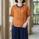 Sofia Contrast Trim Top - Orange