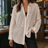 Calla-Rae Sequin Shirt - Apricot Silver