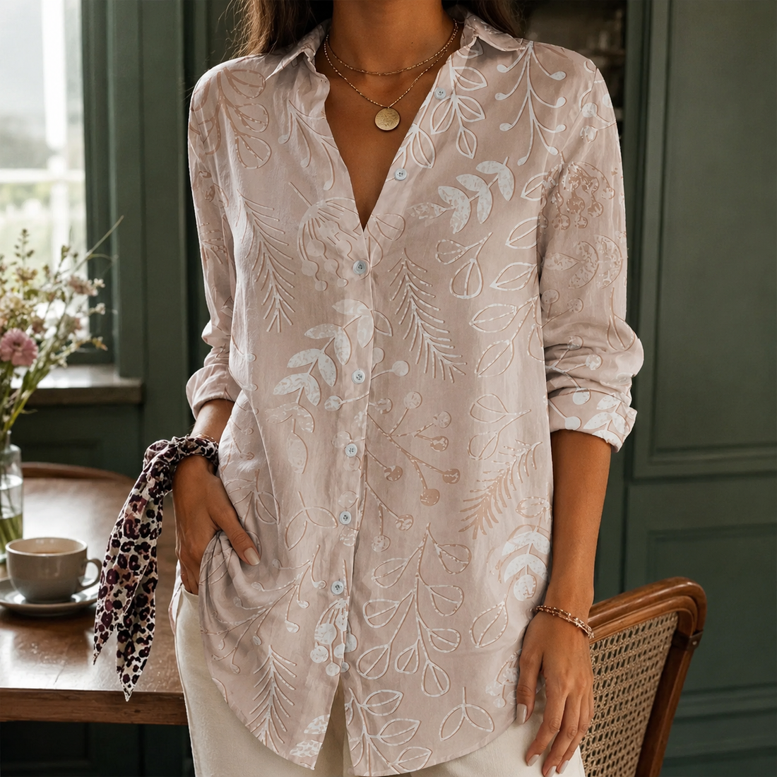 Sienna-Louise Relaxed Shirt - Taupe