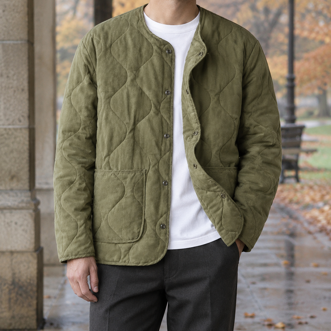 Victor-Miles Quilted Jacket - Green