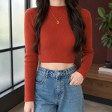 Jasmine-Elise Ribbed Sweater - Red