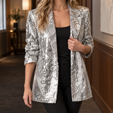 Bella Sequin Blazer - Silver
