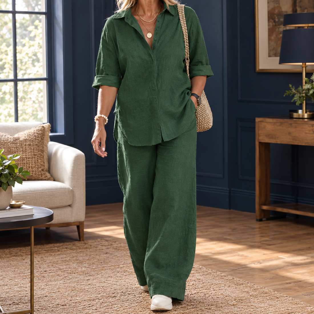 Sidonie Relaxed Set - Olive Green