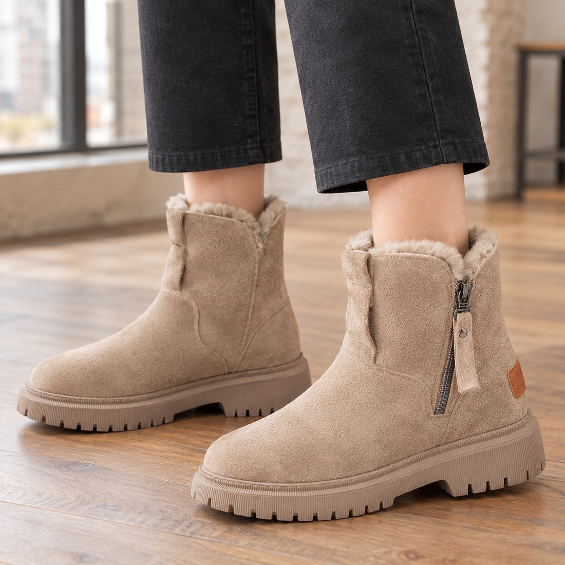 Tricarico Suede Ankle Boots - Apricot