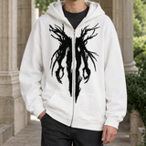 Nathanael Graphic Zip Hoodie - White