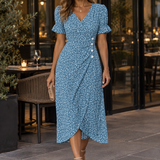 Heidi-Skye Floral Midi Dress - Blue