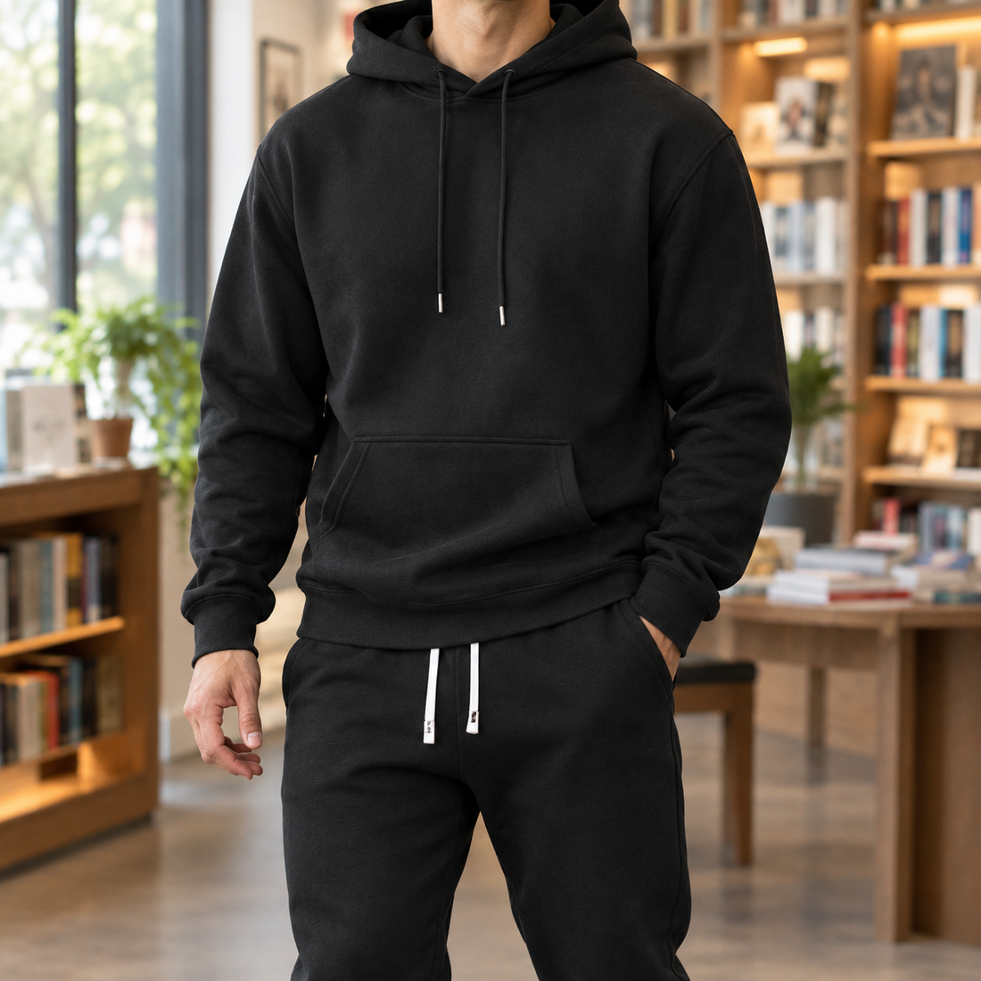 Leon-Hayes Hooded Set - Black