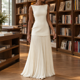Ruby-Belle Pleated Skirt Set - White