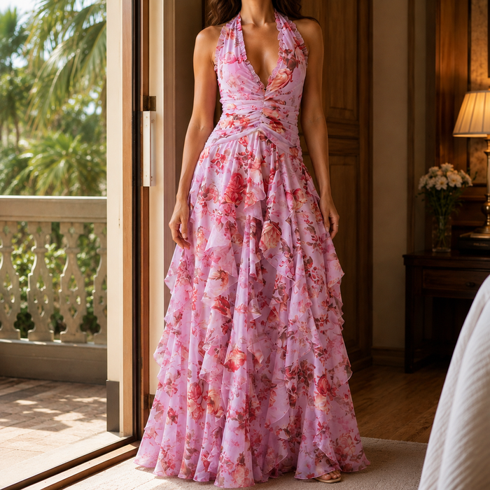 Adriana Ruffle Maxi Dress