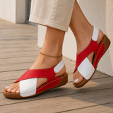 Torino Wedge Sandals - Red