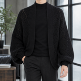 Erasmus Pointelle Cardigan - Black