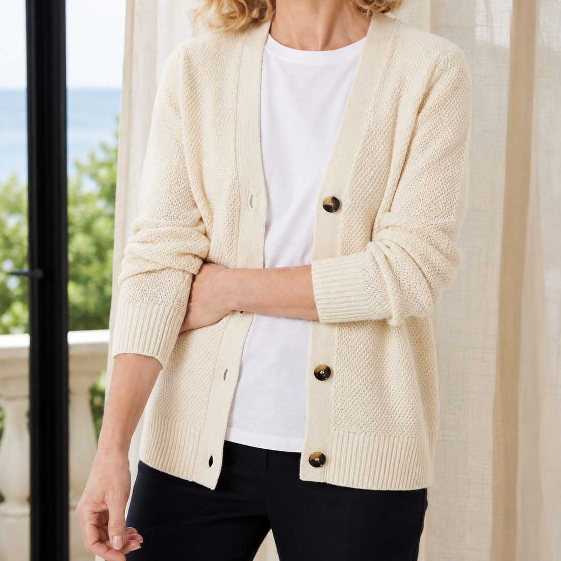 Natalia V-Neck Sweater - Pink