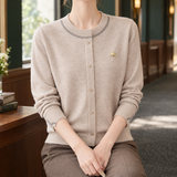 Gwendolyn Button Front Cardigan - Beige