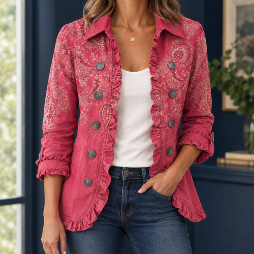 Adeline-Mae Paisley Jacket - Rose Pink