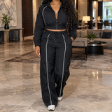 Lucille-Jane Piped Set - Black