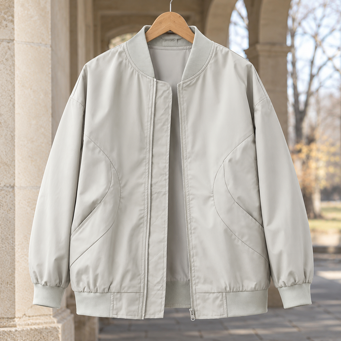 Wendell-James Bomber Jacket - Light Khaki